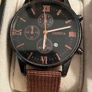 Geneva Black and Brown Watch
